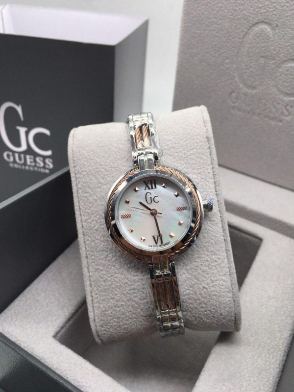Montre femme Guess Cablebijou réf. Y39002L7, boîtier 30 mm, acier inoxydable, verre minéral – vue principale, Horlova Maroc