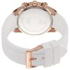 Montre femme Guess Catalina 37 mm réf. W0562L1, cadran blanc, bracelet silicone – vue de trois-quarts