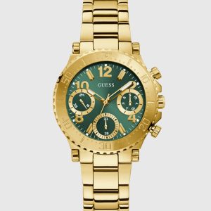 Montre femme Guess Cosmic 36 mm réf. GW0465L5, bracelet acier, mouvement quartz – vue de trois-quarts