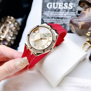 Montre femme Guess Cosmo réf. GW0034L6, mouvement quartz, boîtier 36 mm, acier inoxydable, silicone – deuxième vue