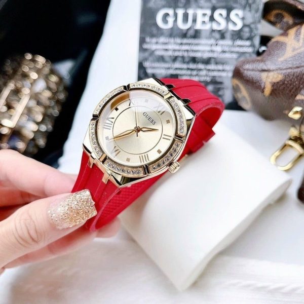Montre femme Guess Cosmo réf. GW0034L6, mouvement quartz, boîtier 36 mm, acier inoxydable, silicone – deuxième vue