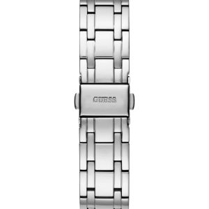 Montre femme Guess Cosmo Diamonds 36 mm réf. GW0033L1, cadran argenté, bracelet acier – vue de trois-quarts
