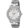 Montre femme Guess Dazzler 40 mm réf. W0335L1, cadran argenté, bracelet acier – vue de trois-quarts