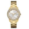 Montre femme Guess Dazzler 40 mm réf. W0335L3, cadran argenté, bracelet acier, mouvement quartz – vue de face | Horlova Maroc