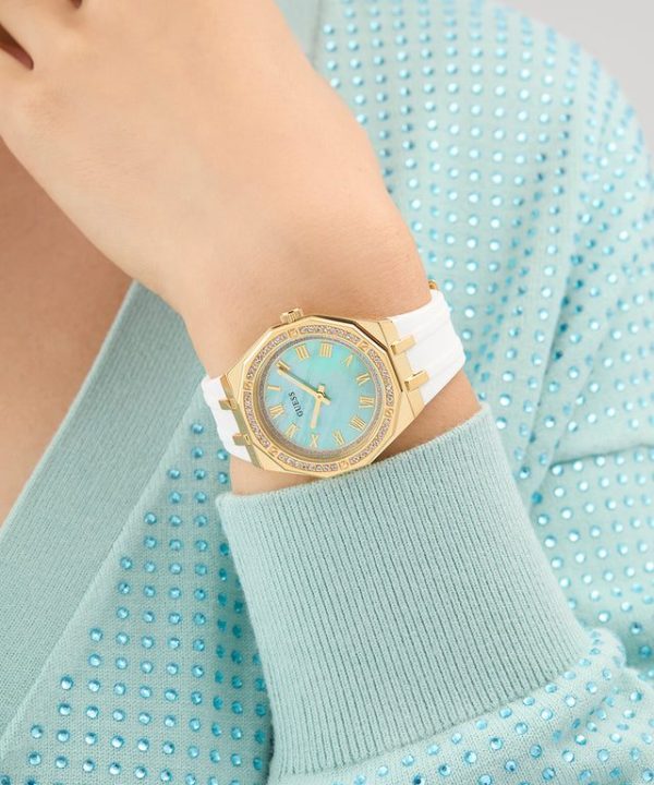 Montre femme Guess Desire réf. GW0872L1, mouvement quartz, boîtier 36 mm, caoutchouc – vue principale, Horlova Maroc
