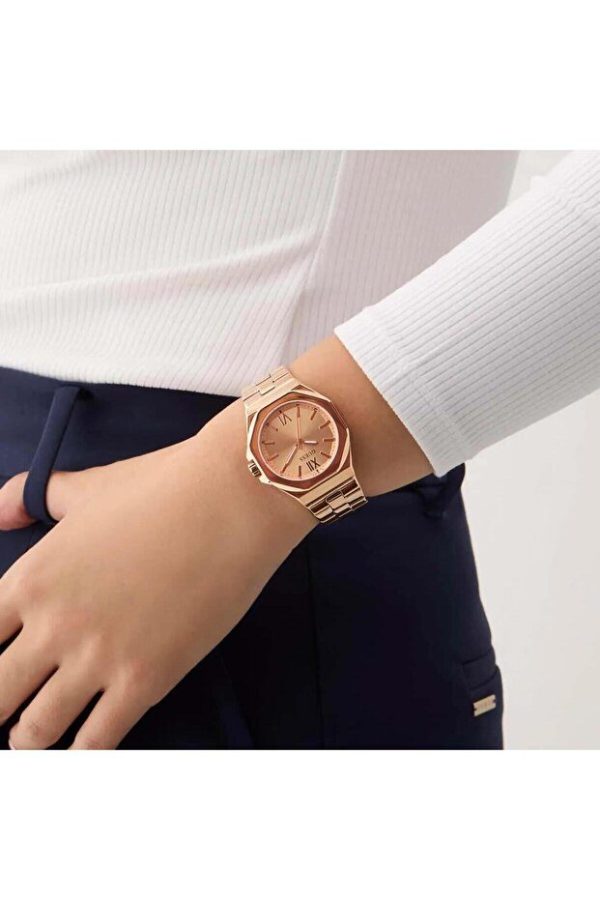 Montre femme Guess Empress réf. GW0873L3, mouvement quartz, boîtier 34 mm, acier inoxydable, verre minéral – vue principale, Horlova Maroc