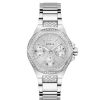 Montre femme Guess Envy 38 mm réf. GW0878L1, cadran argenté, bracelet acier, mouvement quartz – vue de face | Horlova Maroc