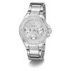 Montre femme Guess Envy 38 mm réf. GW0878L1, cadran argenté, bracelet acier – vue rapprochée
