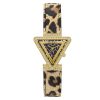 Montre femme Guess Fame 34 mm réf. GW0504L3, bracelet cuir, mouvement quartz – vue de face | Horlova Maroc