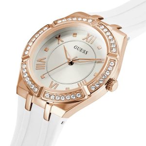 Montre femme Guess Féminine réf. GW0034L2, boîtier 36 mm, acier inoxydable, silicone, verre minéral – vue principale, Horlova Maroc