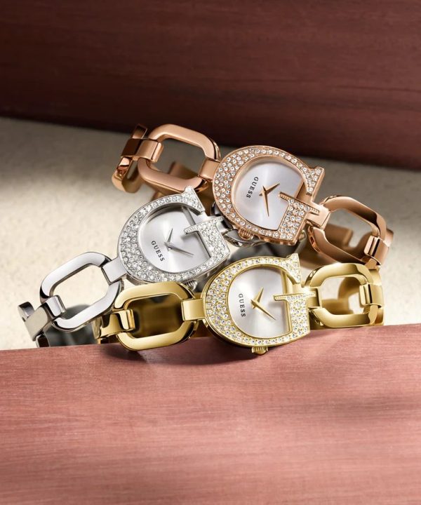 Montre femme Guess Gia réf. GW0683L1, mouvement quartz, boîtier 22 mm, acier inoxydable – troisième vue