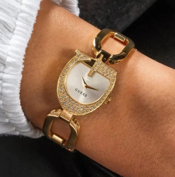 Montre femme Guess Gia réf. GW0683L2, mouvement quartz, boîtier 22 mm, acier inoxydable – vue principale, Horlova Maroc