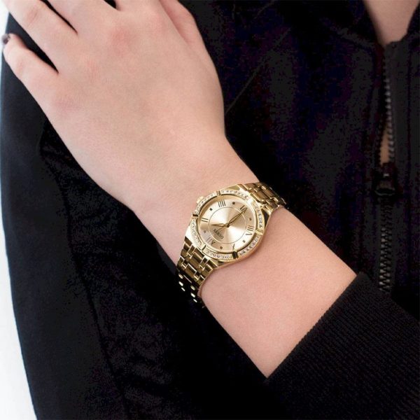 Montre femme Guess réf. GW0033L2, mouvement quartz, acier inoxydable – vue principale, Horlova Maroc