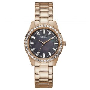Montre femme Guess réf. GW0111L3, mouvement quartz, acier inoxydable – vue principale, Horlova Maroc