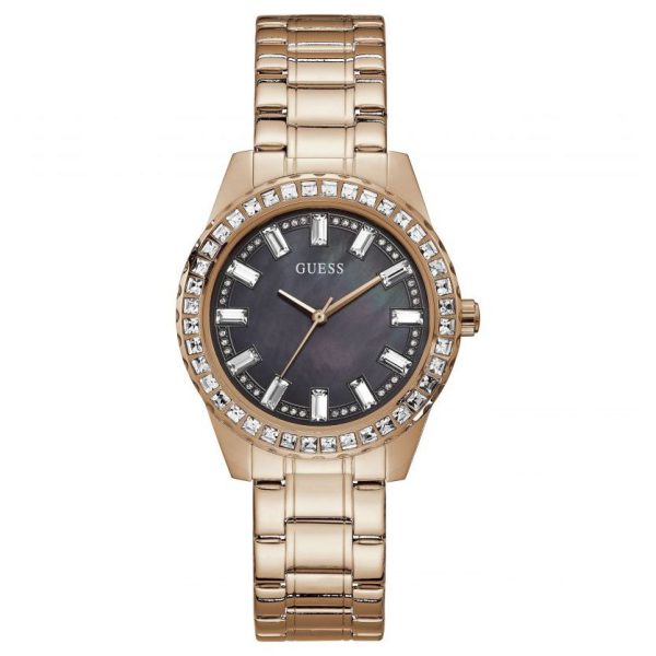 Montre femme Guess réf. GW0111L3, mouvement quartz, acier inoxydable – vue principale, Horlova Maroc