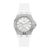 Montre femme Guess réf. GW0118L3, mouvement quartz, acier inoxydable, silicone – vue principale, Horlova Maroc