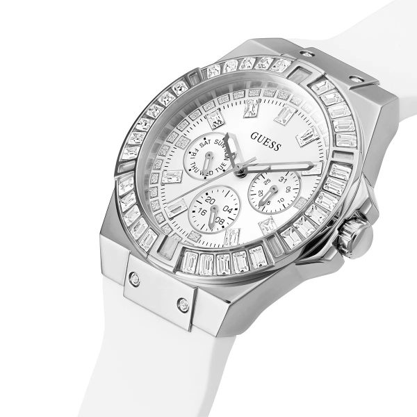 Montre femme Guess réf. GW0118L3, mouvement quartz, acier inoxydable, silicone – troisième vue