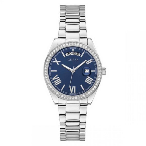 Montre femme Guess réf. GW0307L1, mouvement quartz, acier inoxydable – vue principale, Horlova Maroc