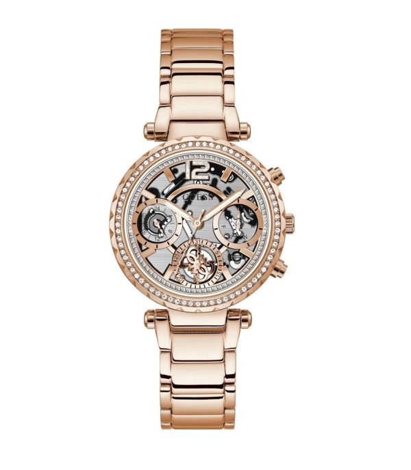 Montre femme Guess réf. GW0403L3, mouvement quartz, acier inoxydable – vue principale, Horlova Maroc