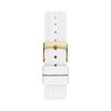 Montre femme Guess Heiress 38 mm réf. GW0407L2, cadran doré, bracelet silicone – autre angle