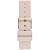 Montre femme Guess Heiress 38 mm réf. GW0407L3, cadran rose, bracelet silicone – autre angle