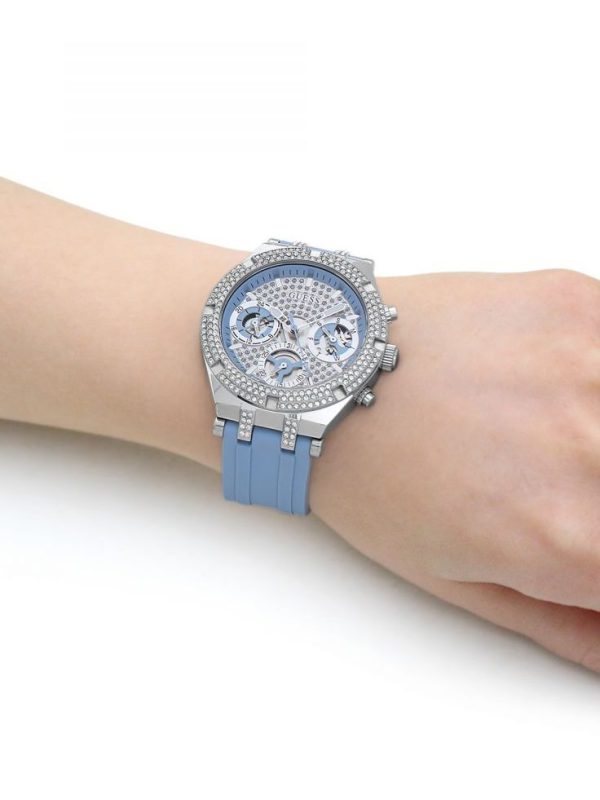 Montre femme Guess Héritière réf. GW0407L1, mouvement quartz, boîtier 38 mm, silicone – vue principale, Horlova Maroc