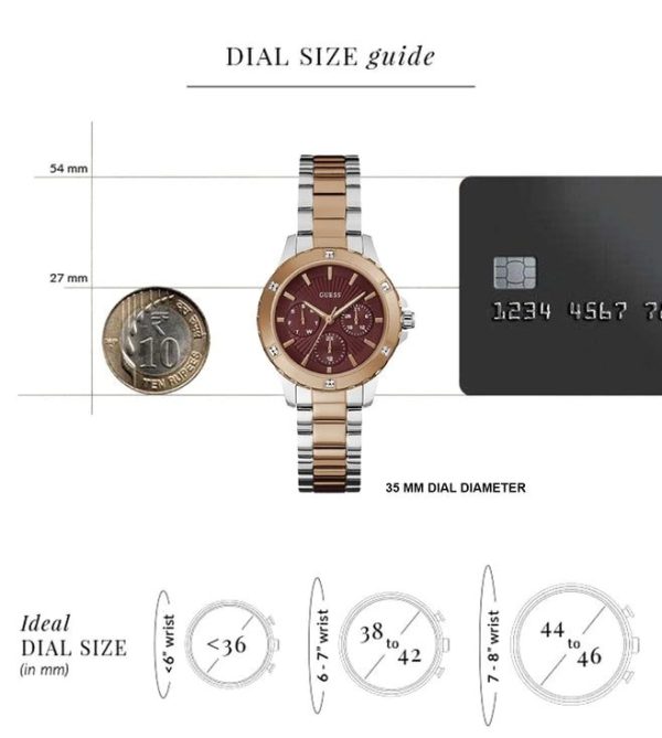 Montre femme Guess Mist réf. GW0723L2, mouvement quartz, boîtier 35 mm, acier inoxydable, verre minéral, étanche 50 m – troisième vue