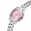 Montre femme Guess Phoebe 38 mm réf. GW0696L1, cadran rose, mouvement quartz – vue de trois-quarts