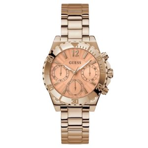 Montre femme Guess Phoebe Glamour réf. GW0696L3, mouvement quartz, boîtier 38 mm, acier inoxydable – vue principale, Horlova Maroc