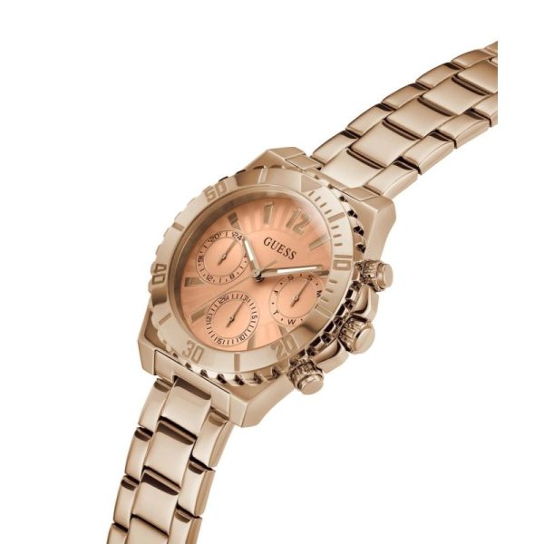 Montre femme Guess Phoebe Glamour réf. GW0696L3, mouvement quartz, boîtier 38 mm, acier inoxydable – troisième vue