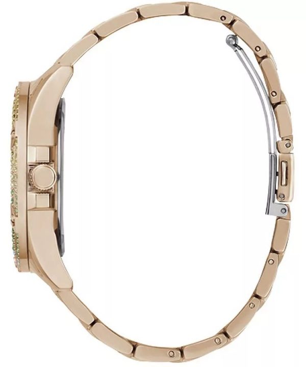 Montre femme Guess Queen Glamour réf. GW0464L5, mouvement quartz, boîtier 40 mm, acier inoxydable – quatrième vue