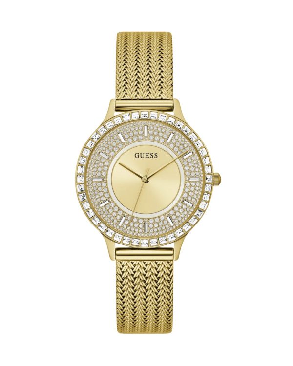 Montre femme Guess Soiree 38 mm réf. GW0402L2, bracelet acier – vue de face | Horlova Maroc
