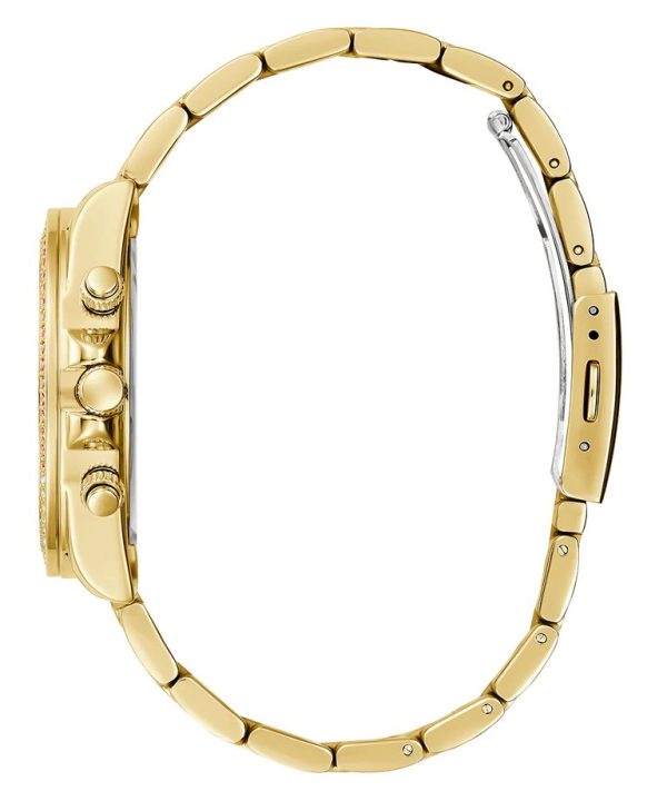 Montre femme Guess Sol 38 mm réf. GW0483L4, bracelet acier, mouvement quartz – vue de trois-quarts
