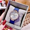 Montre femme Guess Solstice réf. GW0113L3, mouvement quartz, boîtier 37 mm, acier inoxydable, silicone – vue principale, Horlova Maroc