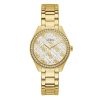Montre femme Guess Sugar 37 mm réf. GW0001L2, cadran blanc, bracelet acier, mouvement quartz – vue de face | Horlova Maroc