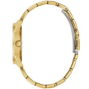 Montre femme Guess Sugar 37 mm réf. GW0001L2, cadran blanc, bracelet acier – vue de trois-quarts
