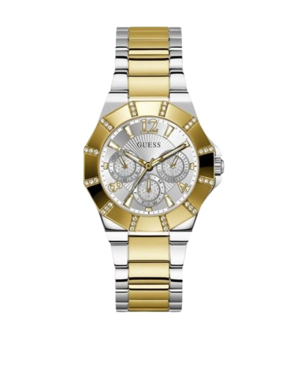 Montre femme Guess Sunray 35 mm réf. GW0616L2, bracelet acier, mouvement quartz – vue de face | Horlova Maroc