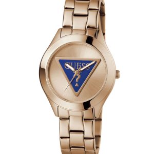 Montre femme Guess Tri Plaque 22 mm réf. GW0675L3, bracelet acier, mouvement quartz – vue de face | Horlova Maroc