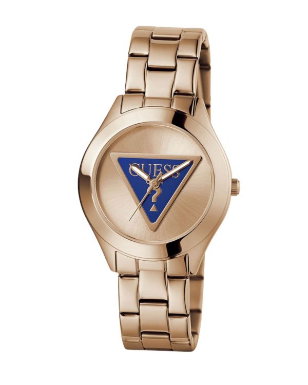 Montre femme Guess Tri Plaque 22 mm réf. GW0675L3, bracelet acier, mouvement quartz – vue de face | Horlova Maroc
