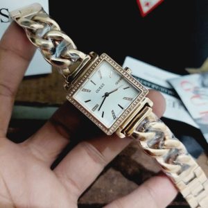 Montre femme Guess Vanity Diamonds réf. W1030L4, mouvement quartz, boîtier 28 mm, acier inoxydable – vue principale, Horlova Maroc