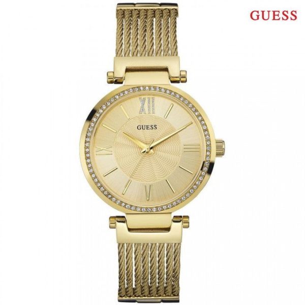 Montre femme Guess réf. W0638L2, mouvement quartz, acier inoxydable – vue principale, Horlova Maroc