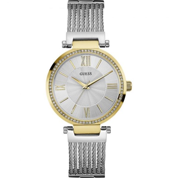 Montre femme Guess réf. W0638L7, mouvement quartz, acier inoxydable – vue principale, Horlova Maroc