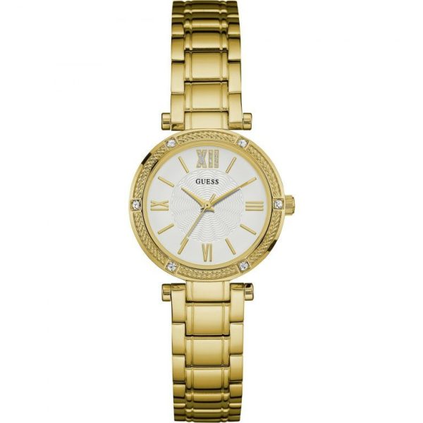 Montre femme Guess réf. W0767L2, mouvement quartz, acier inoxydable – vue principale, Horlova Maroc