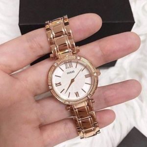 Montre femme Guess réf. W0767L3, mouvement quartz, acier inoxydable – deuxième vue – Horlova Maroc