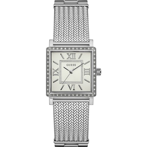 Montre femme Guess réf. W0826L1, bracelet acier, mouvement quartz – vue de face | Horlova Maroc
