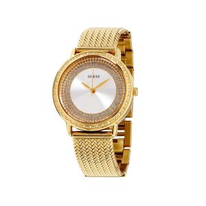 Montre femme Guess réf. W0836L3, bracelet acier, mouvement quartz – vue de face | Horlova Maroc