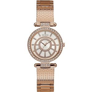Montre femme Guess réf. W1008L3, mouvement quartz, acier inoxydable – vue principale, Horlova Maroc
