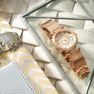 Montre femme Guess réf. W1008L3, mouvement quartz, acier inoxydable – deuxième vue – Horlova Maroc