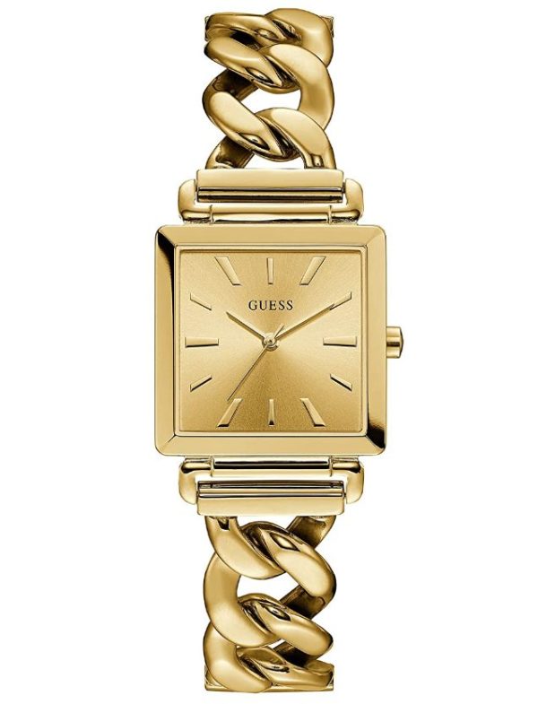 Montre femme Guess réf. W1029L2, bracelet silicone, mouvement quartz chronographe – vue de face | Horlova Maroc