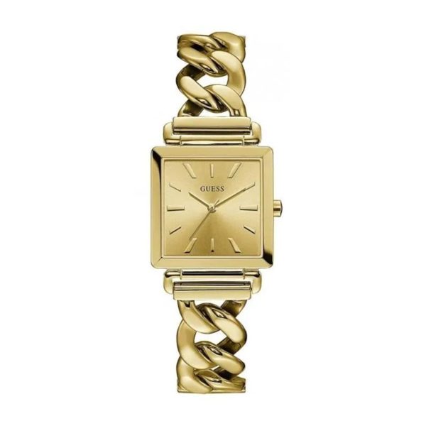 Montre femme Guess réf. W1029L2, bracelet silicone, mouvement quartz chronographe – vue rapprochée